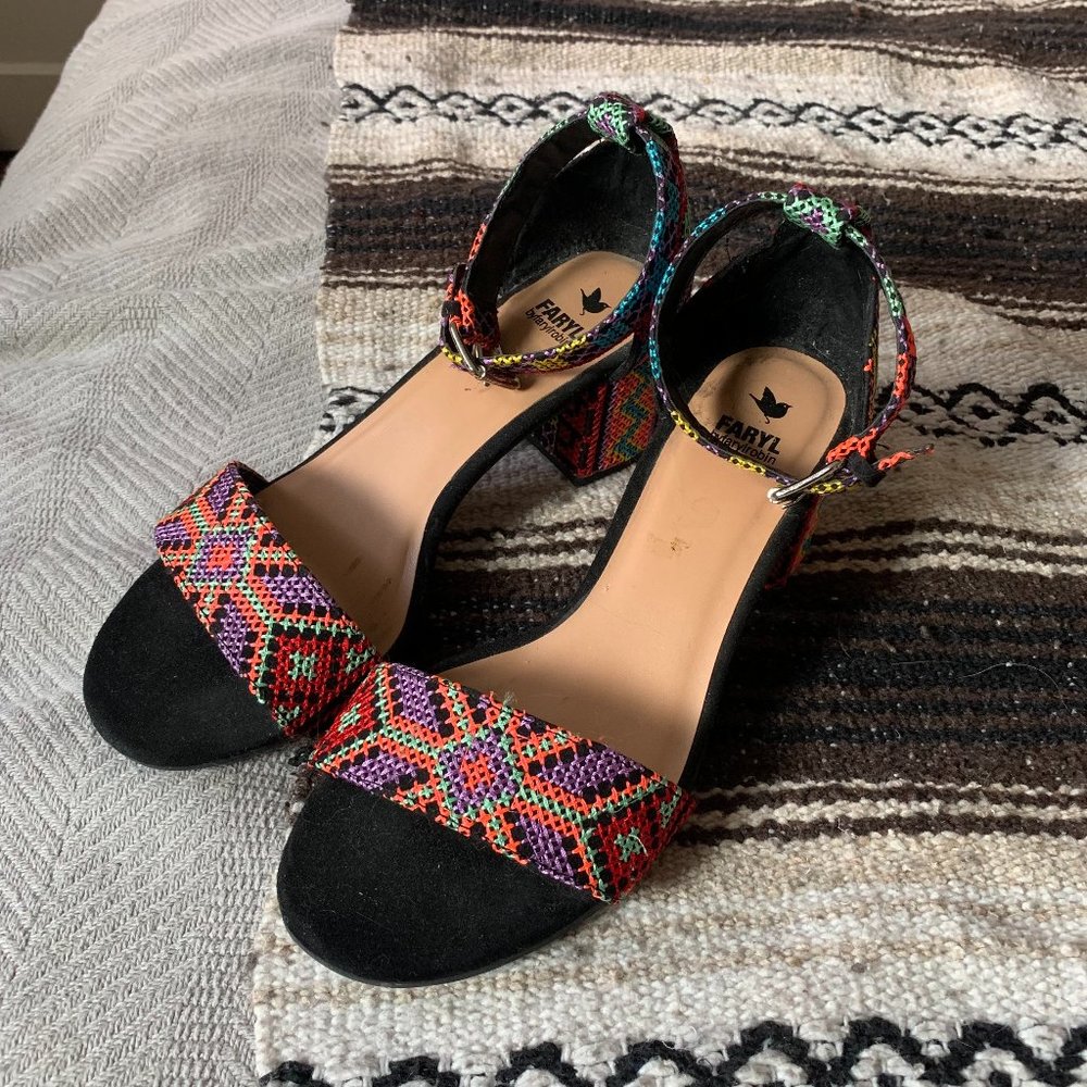 Faryl - Anthropologie Embroidered Block Heels